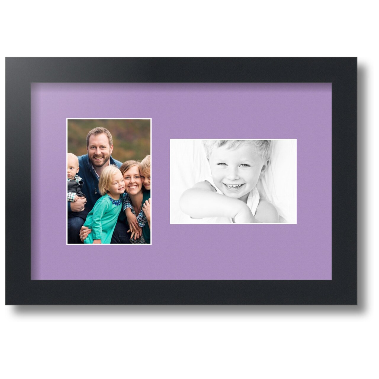 ArtToFrames Collage Photo Picture Frame with 2 - 4x6 inch Openings, Framed in Black with Over 62 Mat Color Options and Regular Glass (CSM-3926-102)